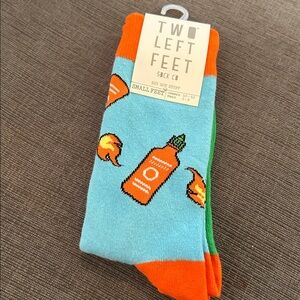 TWO LEFT FEET Hot Sauce Socks NWT small feet size